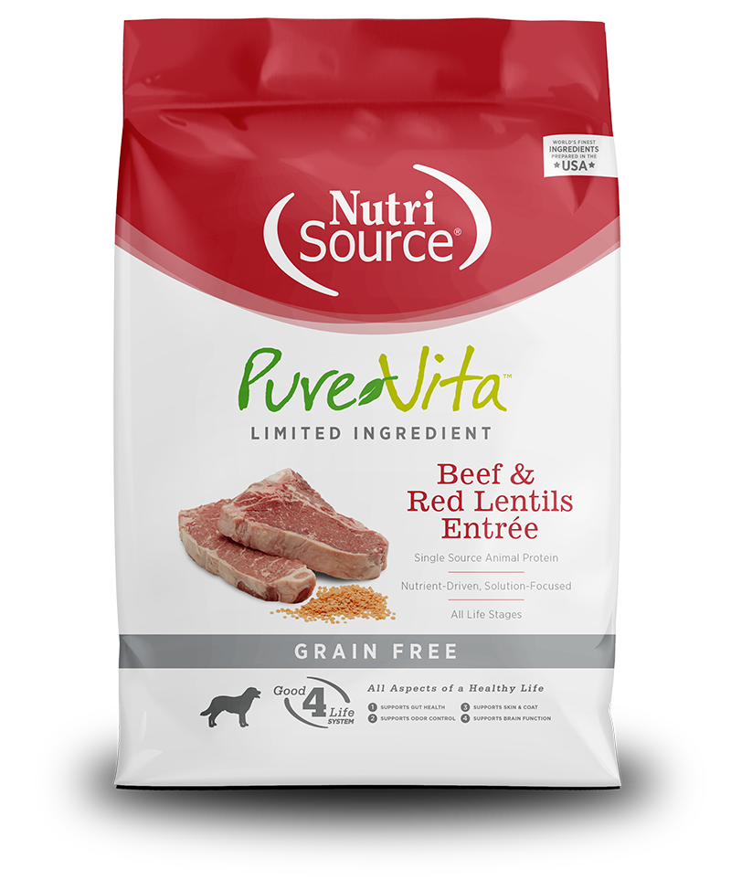 Pure Vita Dog GF Beef &amp; Red Lentil 5lbs