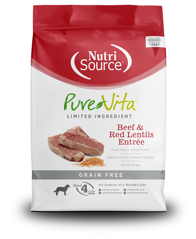 Pure Vita Dog GF Beef &amp; Red Lentil 5lbs