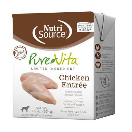 Pure Vita Dog Tetrapak GF Chicken Entree 12.5 oz 12/Case