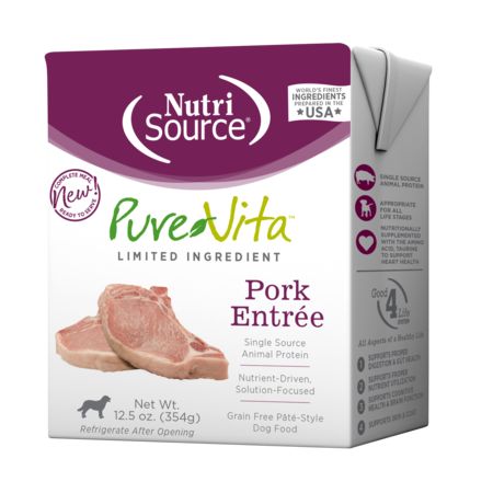 Pure Vita Dog Tetrapak GF Pork Entree 12.5 oz 12/Case