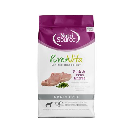 Pure Vita Dog GF Pork &amp; Peas 25lbs