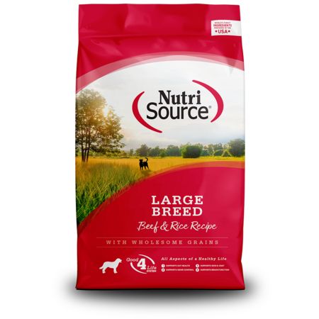 NUTRISOURCE DOG  BEEF &amp; RICE LARGE BREED 26#