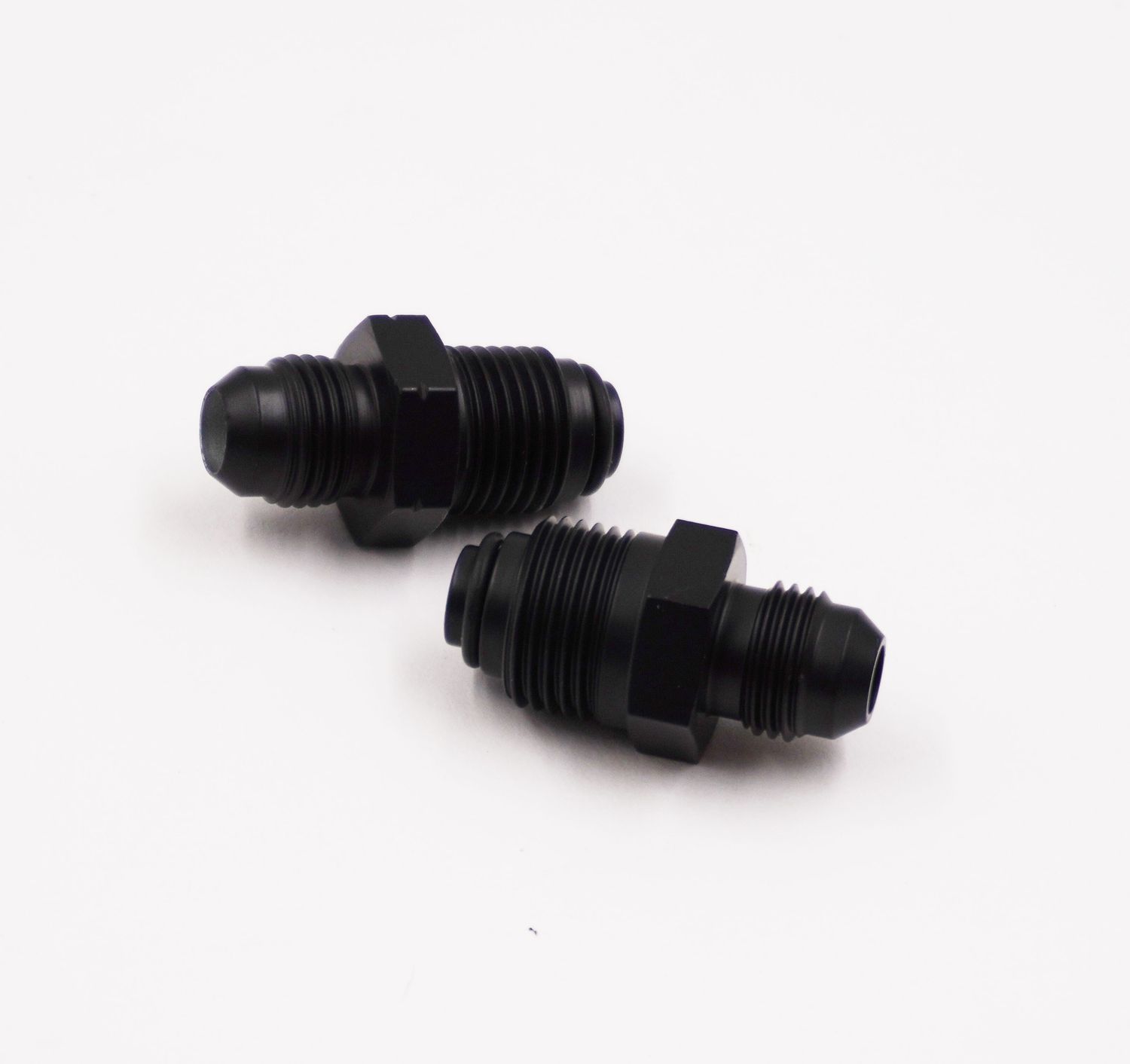Pure Stealth Power Steering Adapter Kit: Late GM Power Box/Rack 16MM 1.5 &amp; 18MM 1.5 x -6 AN - (Steel) - (2 Adapter Kit) - X11735