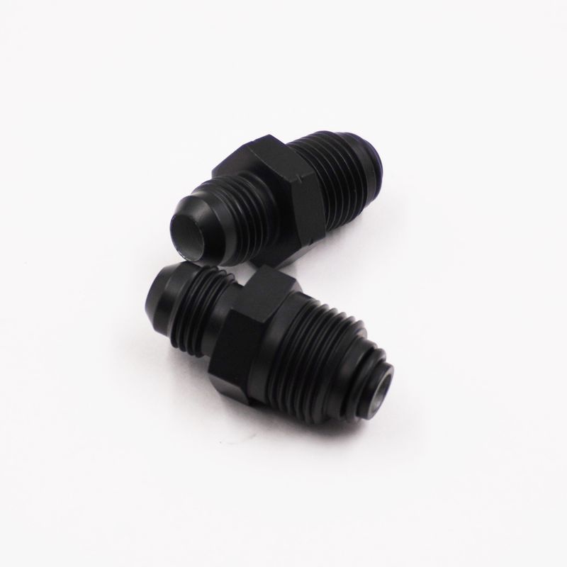 Pure Stealth  Power Steering  Adapter Kit - 14MM 1.5 &amp; 16MM 1.5 Male Threads With Viton O-Rings to -6AN - (Steel) - (2 Adapter Kit) - X11780