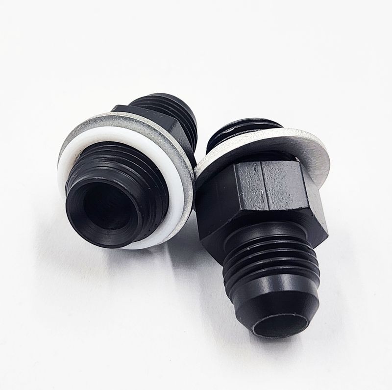 Pure Stealth Power Steering Fitting Kit - 14mm &amp; 16mm x -6 AN (steel, made in USA, includes washers and rings)-X11785