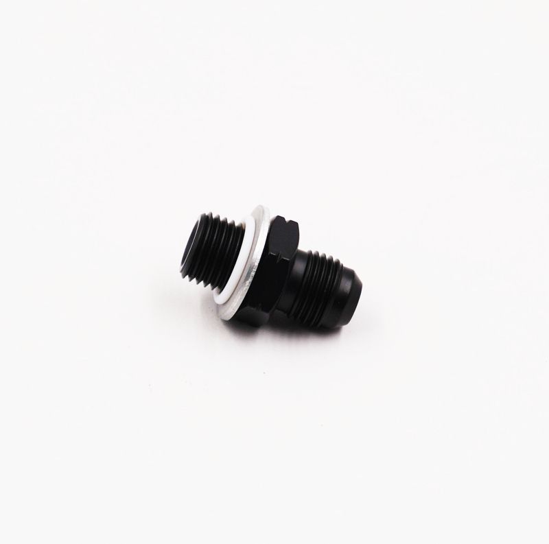 Pure Stealth Power Steering Adapter: 5/8 -18 Inverted Flare x-6 AN With Crush Washer and TFE O-Ring - (Steel) - (1 Fitting) - X11786-5