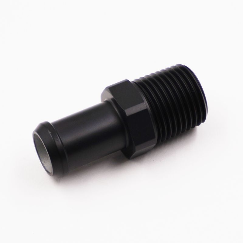 Pure Stealth 1/2&quot; NPT x 5/8&quot; Heater Hose Barb Adapter Fitting (Aluminum) - X341081