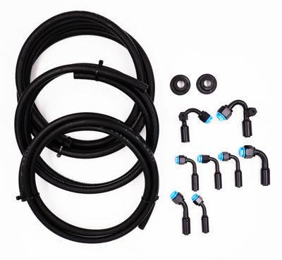 Pure Stealth 8-Fitting Reduced Barrier Beadlock Hose Kit  w/o Drier - 135° Service Ports - Rubber Hose - X15548-135