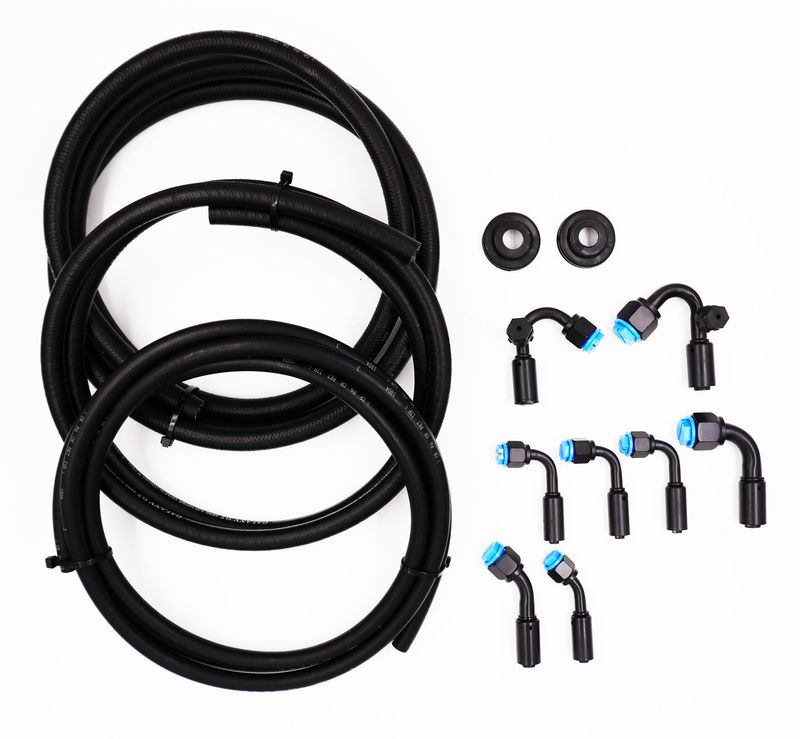 Pure Stealth 8-Fitting Reduced Barrier Beadlock Hose Kit  w/o Drier - 135° Service Ports - Rubber Hose - X15548-135