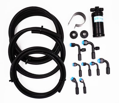 Pure Stealth 8-Fitting Reduced Barrier Beadlock Hose Kit  w/ Drier - 90° Service Ports - Rubber Hose - X15549-90