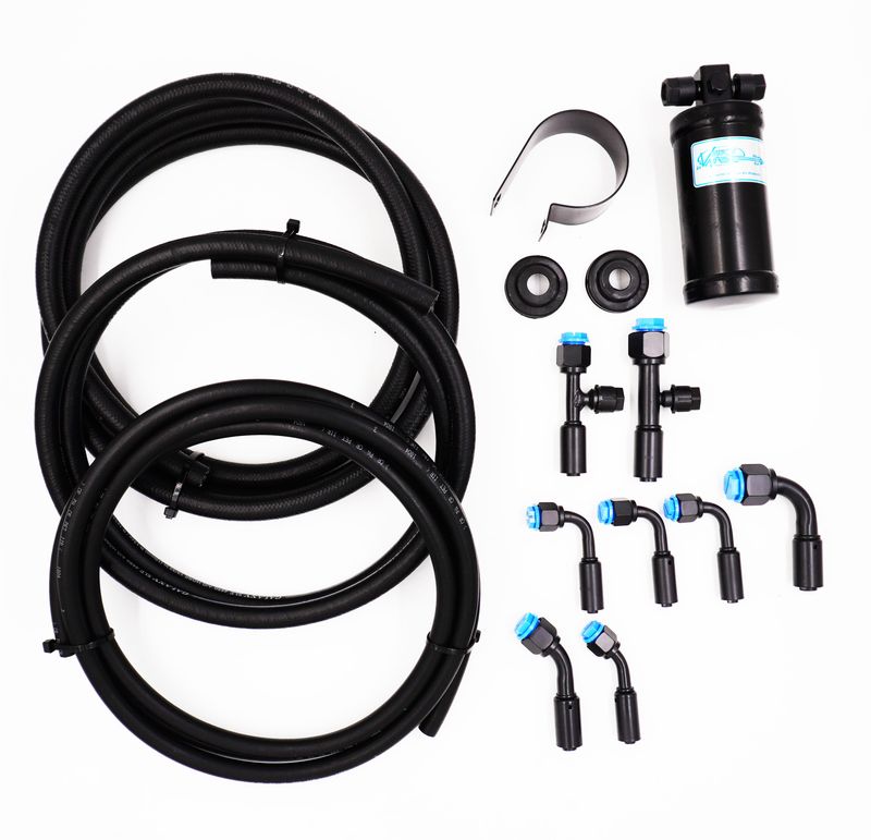Pure Stealth 8-Fitting Reduced Barrier Beadlock Hose Kit  w/ Drier - 180° Service Ports - Rubber Hose - X15549-180