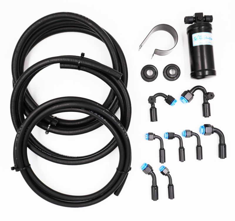 Pure Stealth 8-Fitting Reduced Barrier Beadlock Hose Kit  w/ Drier - 135° Service Ports - Rubber Hose - X15549-135