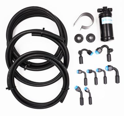 Pure Stealth 8-Fitting Reduced Barrier Beadlock Hose Kit  w/ Drier - 135° Service Ports - Rubber Hose - X15549-135