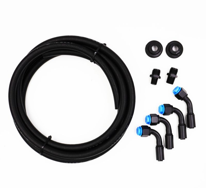 Pure Stealth Universal Reduced Barrier Heater Hose Kit w/ 1/2  &amp; 3/8 NPT Adapters - Rubber Hose - X31400-1238