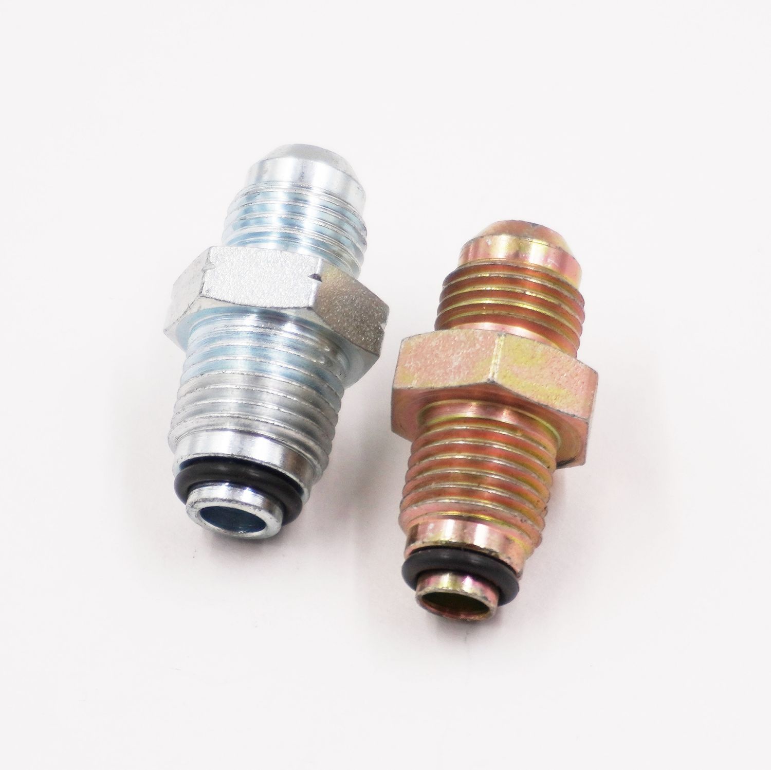 Power Steering Adapter Kit: Late Mustang &amp; T-Bird (&#39;78-&#39;93)  - 14MM 1.5 &amp; 16MM 1.5 Male Threads With Viton O-Rings to -6AN - (Steel) - (2 Adapter Kit) - 11780