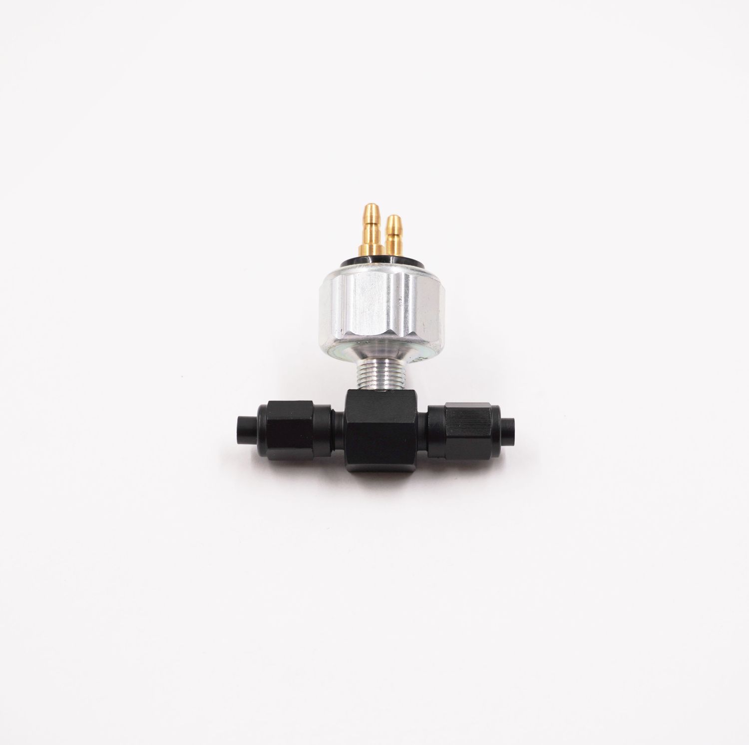 Pure Stealth Low Pressure Brake Light Switch With -3AN Tee - (Aluminum Tube Nuts &amp; Sleeves) - X1020