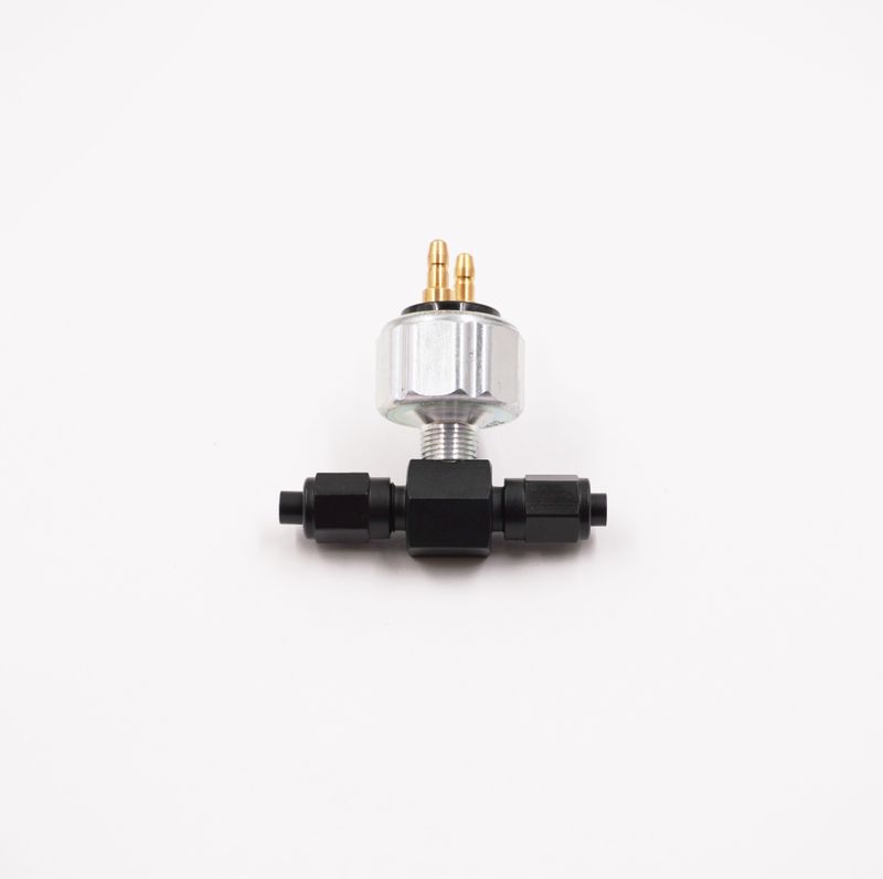 Pure Stealth Low Pressure Brake Light Switch With -3AN Tee - (Aluminum Tube Nuts &amp; Sleeves) - X1020