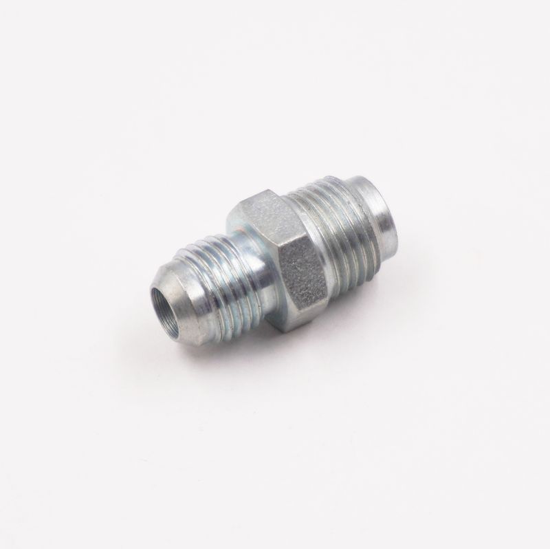 Power Steering Adapter: Toyota Power Steering Fitting 17MM x 1.5 Male Thread Inverted Flare To -6 AN Male - (Steel) - (1 Fitting) - 11752