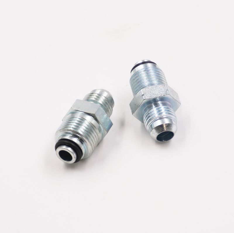 Power Steering Adapter Kit: Late GM Power Box/Rack 16MM 1.5 &amp; 18MM 1.5 x -6 AN - (Steel) - (2 Adapter Kit) - 11735