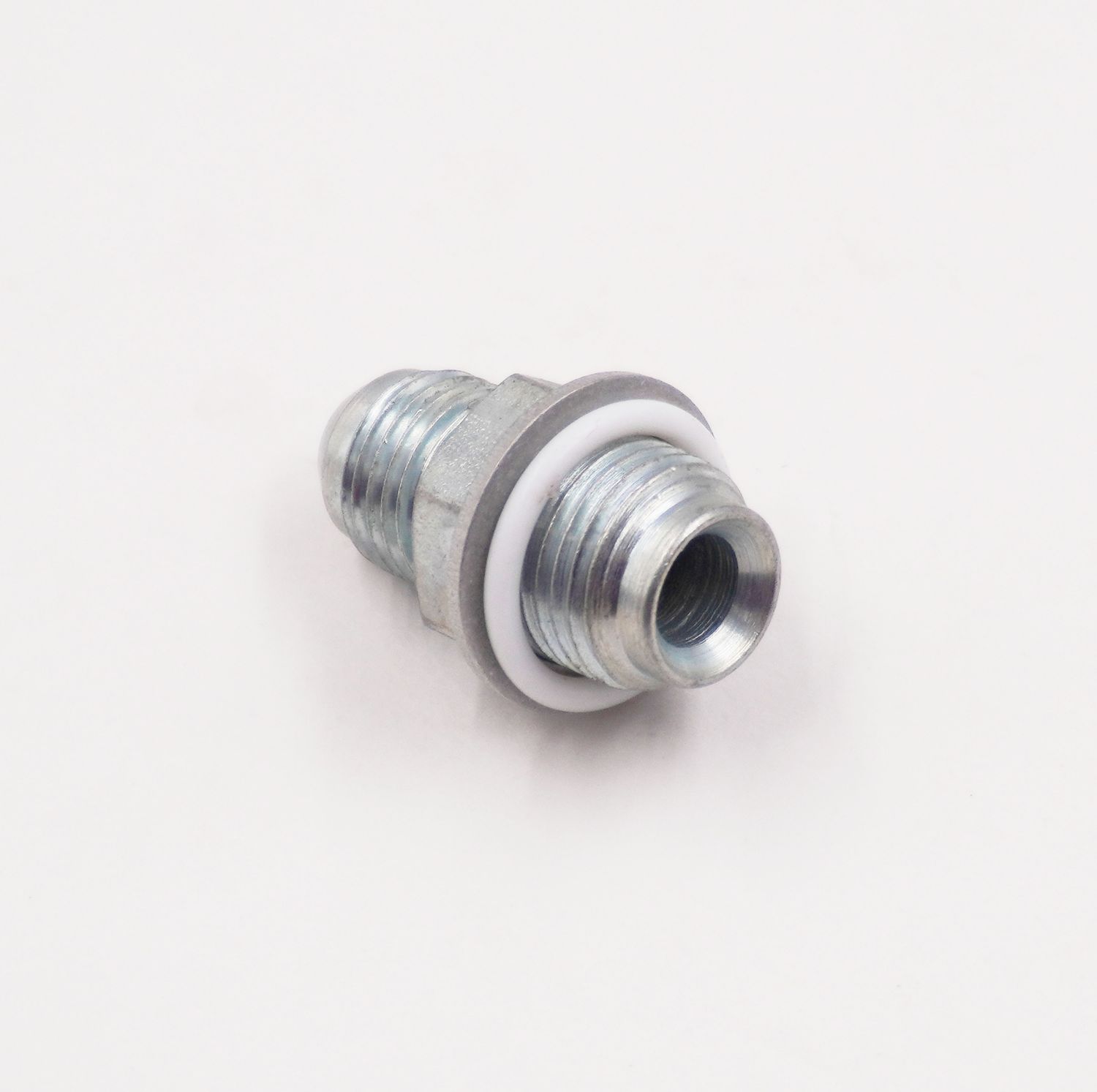 Power Steering Adapter: 9/16 -18 Inverted Flare x-6 AN With Crush Washer and TFE O-Ring - (Steel) - (1 Fitting) - 11786-9