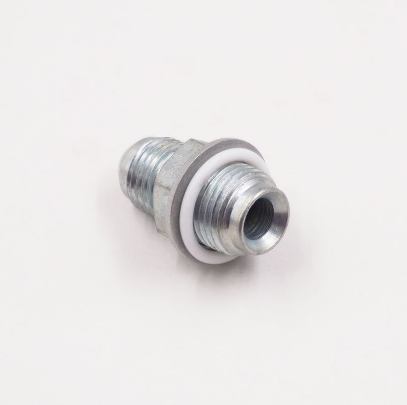 Power Steering Adapter: 9/16 -18 Inverted Flare x-6 AN With Crush Washer and TFE O-Ring - (Steel) - (1 Fitting) - 11786-9