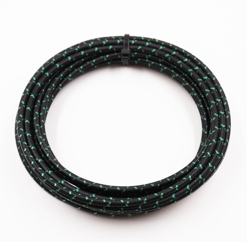 Pure Heritage  - 10 Gauge Wire - Black Braid w/ Green Tracer - 20&#39; length