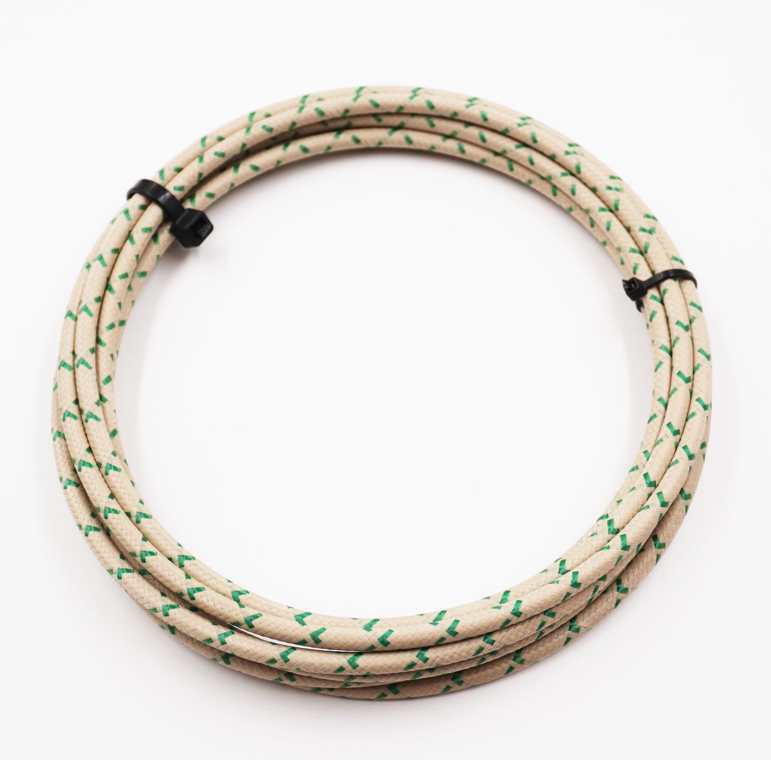 Pure Heritage  - 10 Gauge Wire - Teak Braid w/ Green Tracer - 10&#39; length