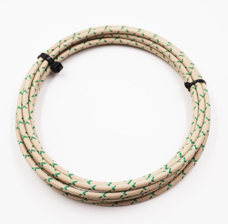 Pure Heritage  - 10 Gauge Wire - Teak Braid w/ Green Tracer - 10&#39; length