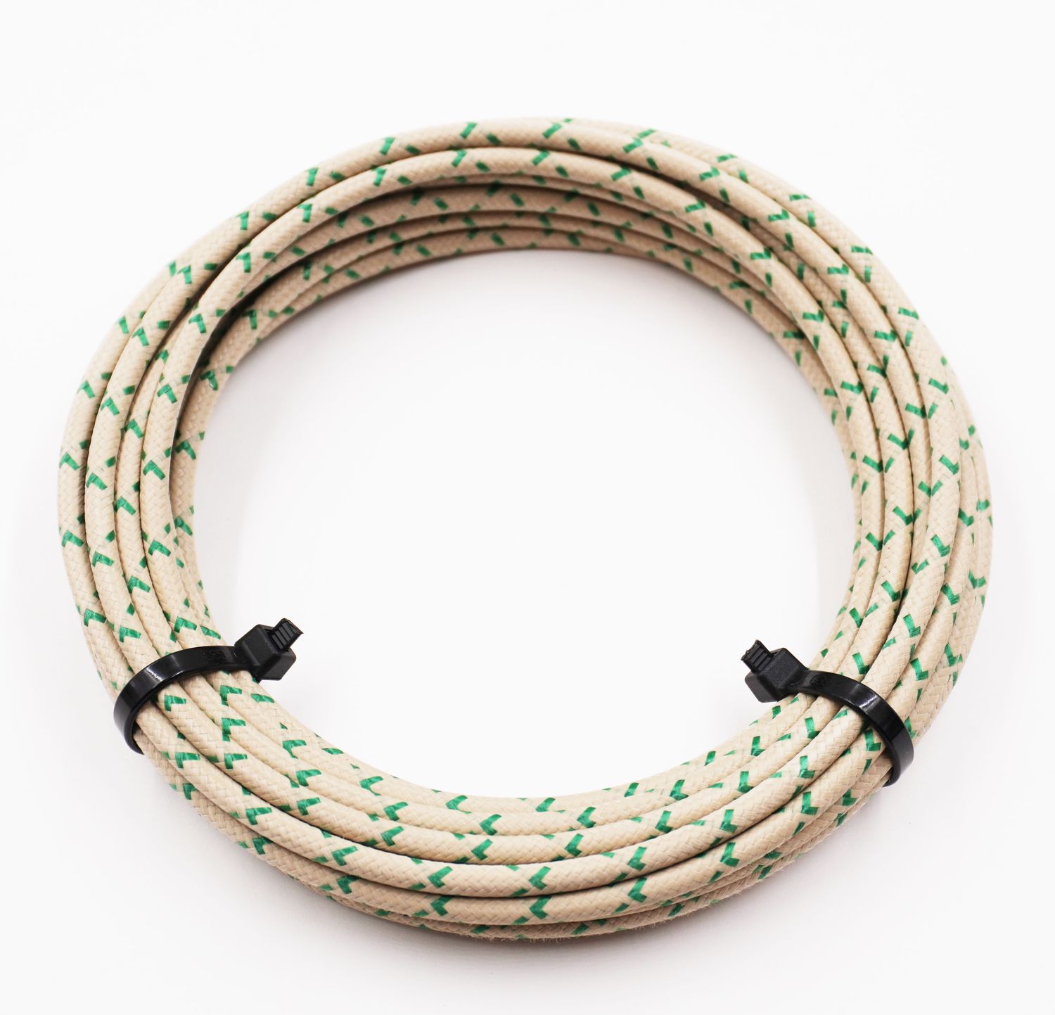 Pure Heritage  - 10 Gauge Wire - Teak Braid w/ Green Tracer - 20&#39; length