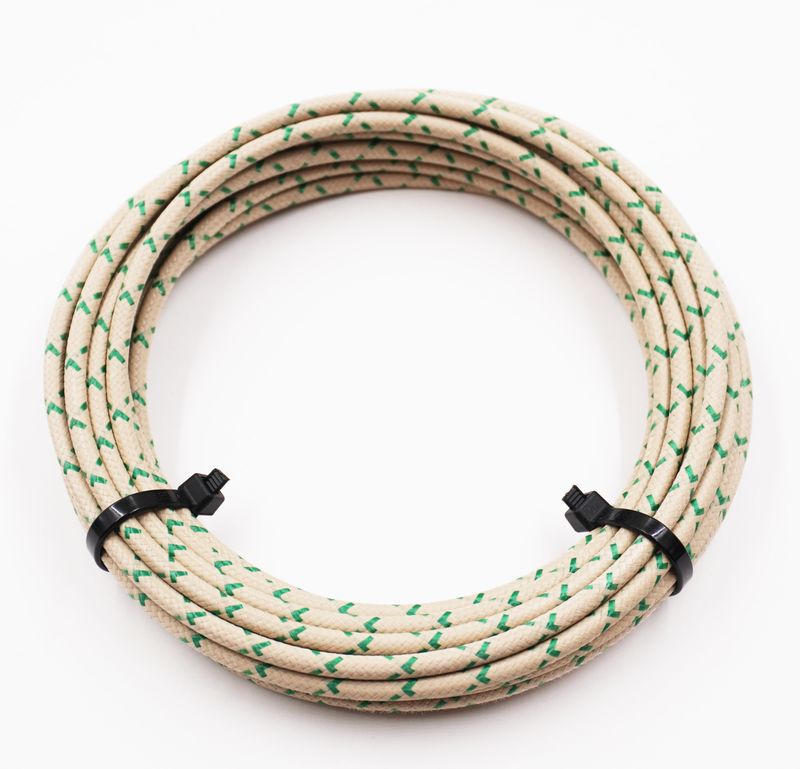 Pure Heritage  - 10 Gauge Wire - Teak Braid w/ Green Tracer - 20&#39; length