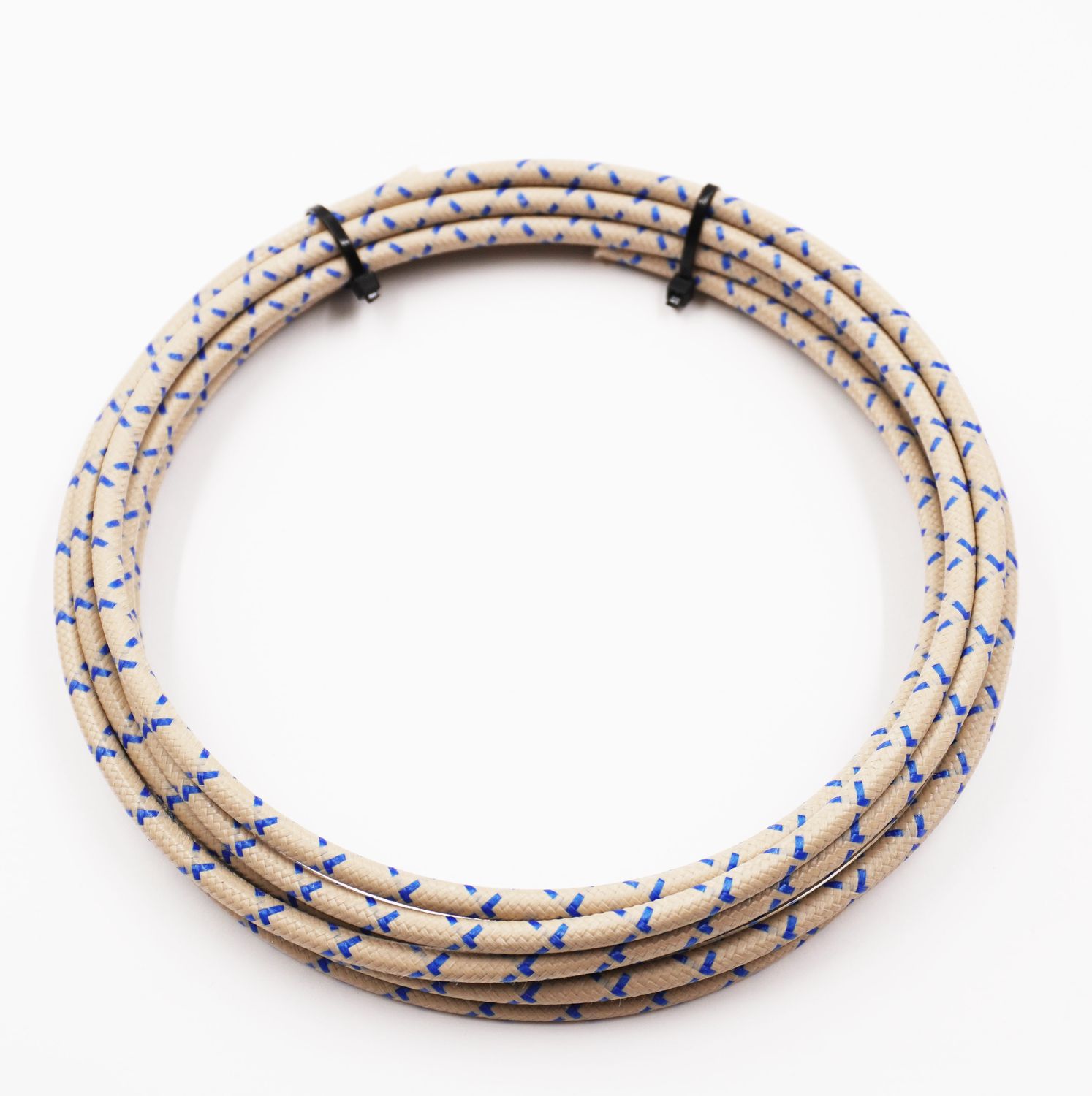Pure Heritage  - 10 Gauge Wire - Teak Braid w/ Blue Tracer - 10&#39; length