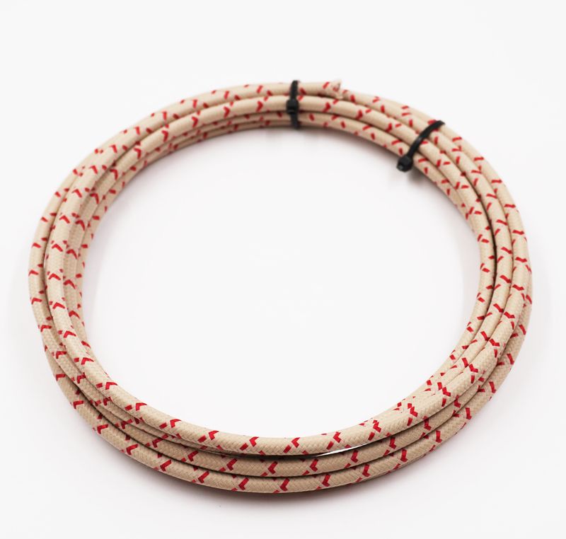 Pure Heritage  - 10 Gauge Wire - Teak Braid w/ Red Tracer - 10&#39; length