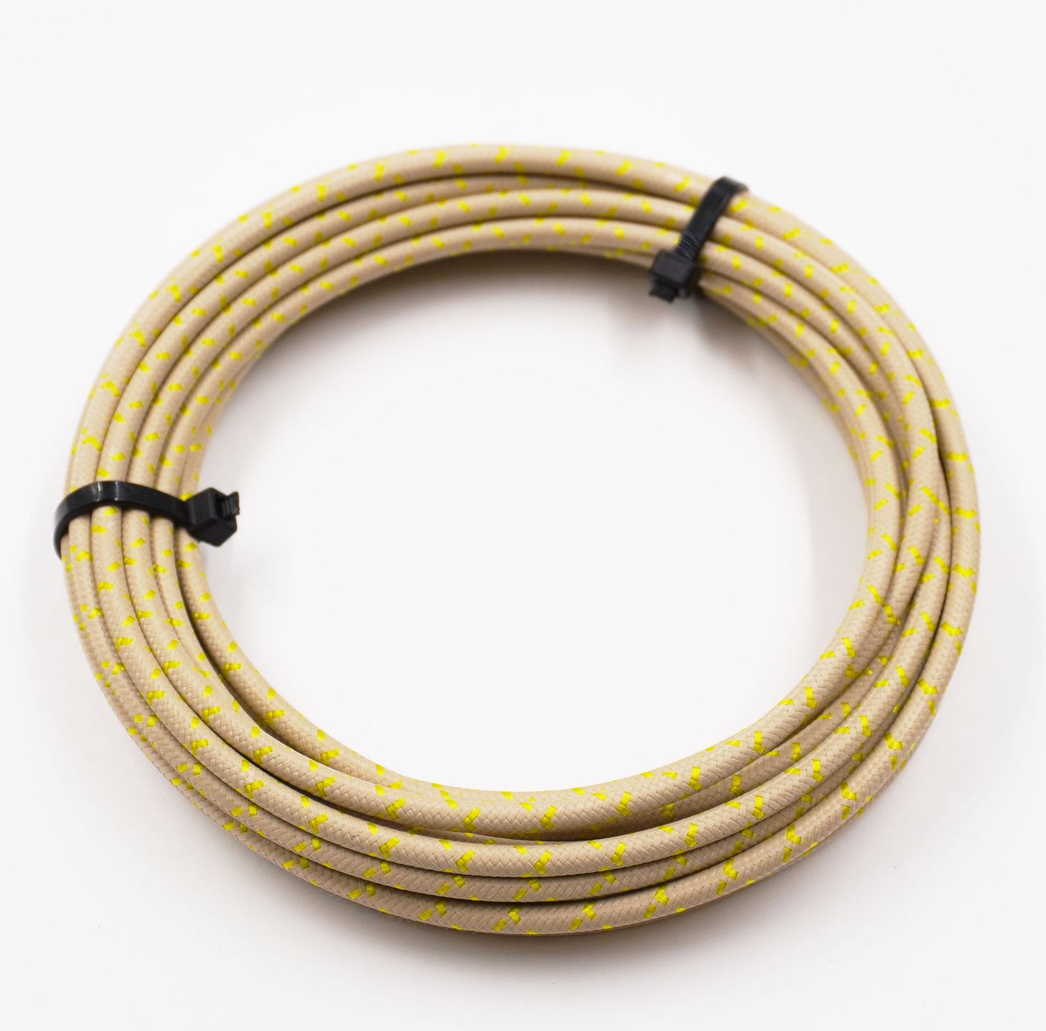 Pure Heritage  - 10 Gauge Wire - Teak Braid w/ Yellow Tracer - 20&#39; length