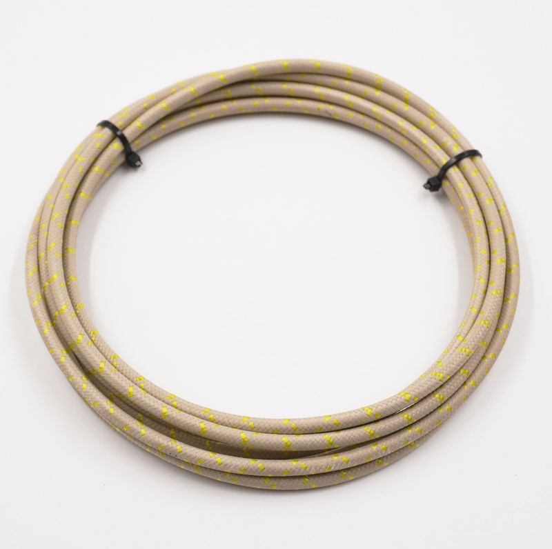 Pure Heritage  - 10 Gauge Wire - Teak Braid w/ Yellow Tracer - 10&#39; length