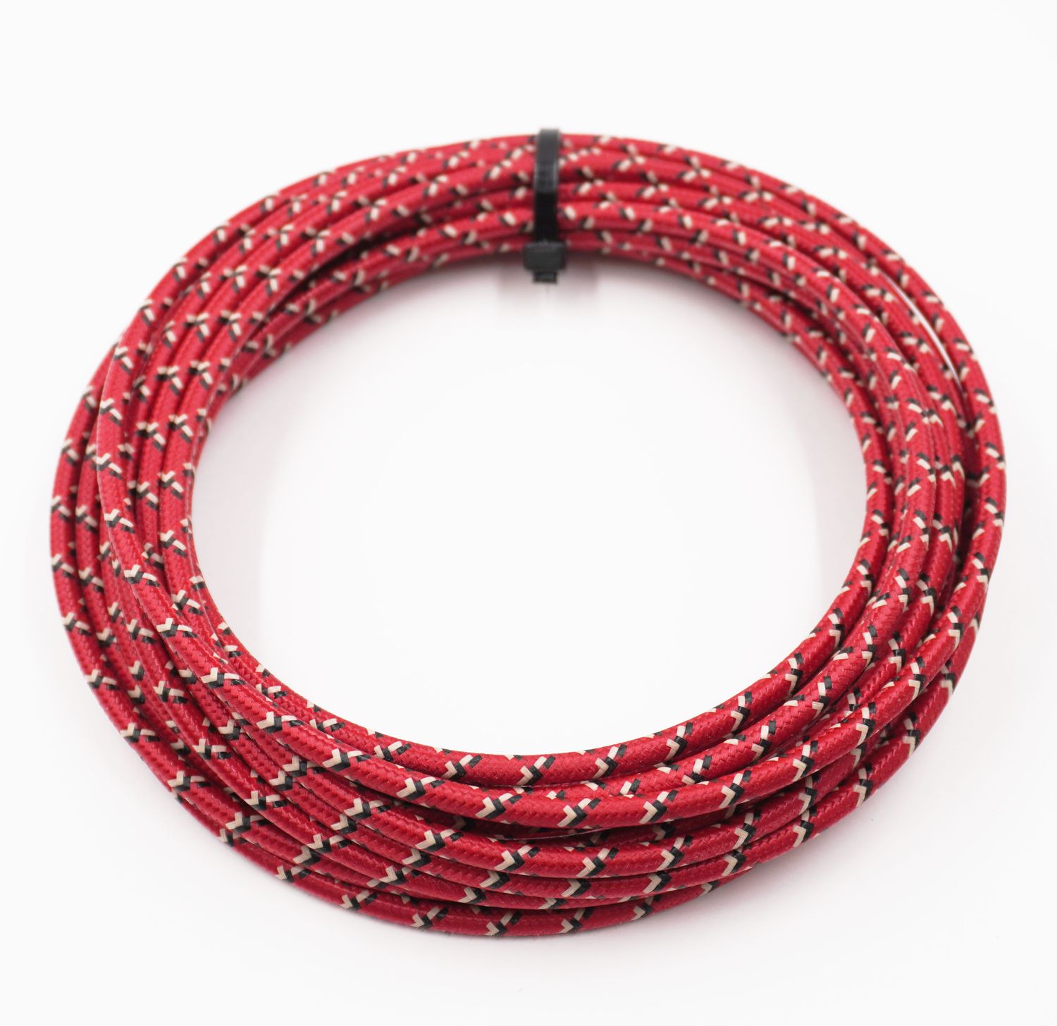 Pure Heritage  - 10 Gauge Wire - Red Braid w/ Black &amp; Teak Tracer - 20&#39; length