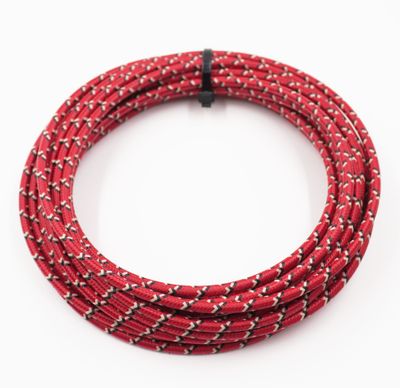 Pure Heritage  - 10 Gauge Wire - Red Braid w/ Black &amp; Teak Tracer - 20&#39; length