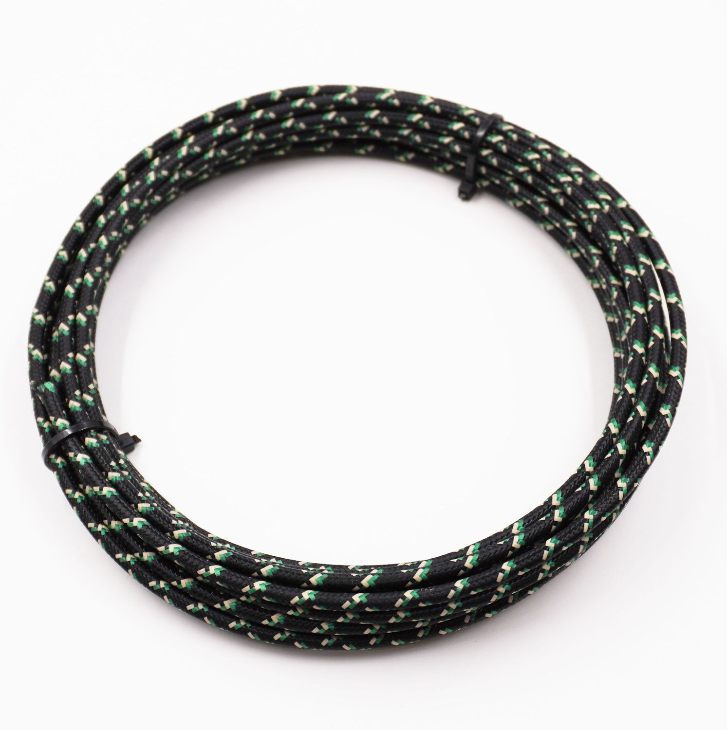 Pure Heritage  - 12 Gauge Wire - Black Braid w/ Teak and Green Tracer - 20&#39; length