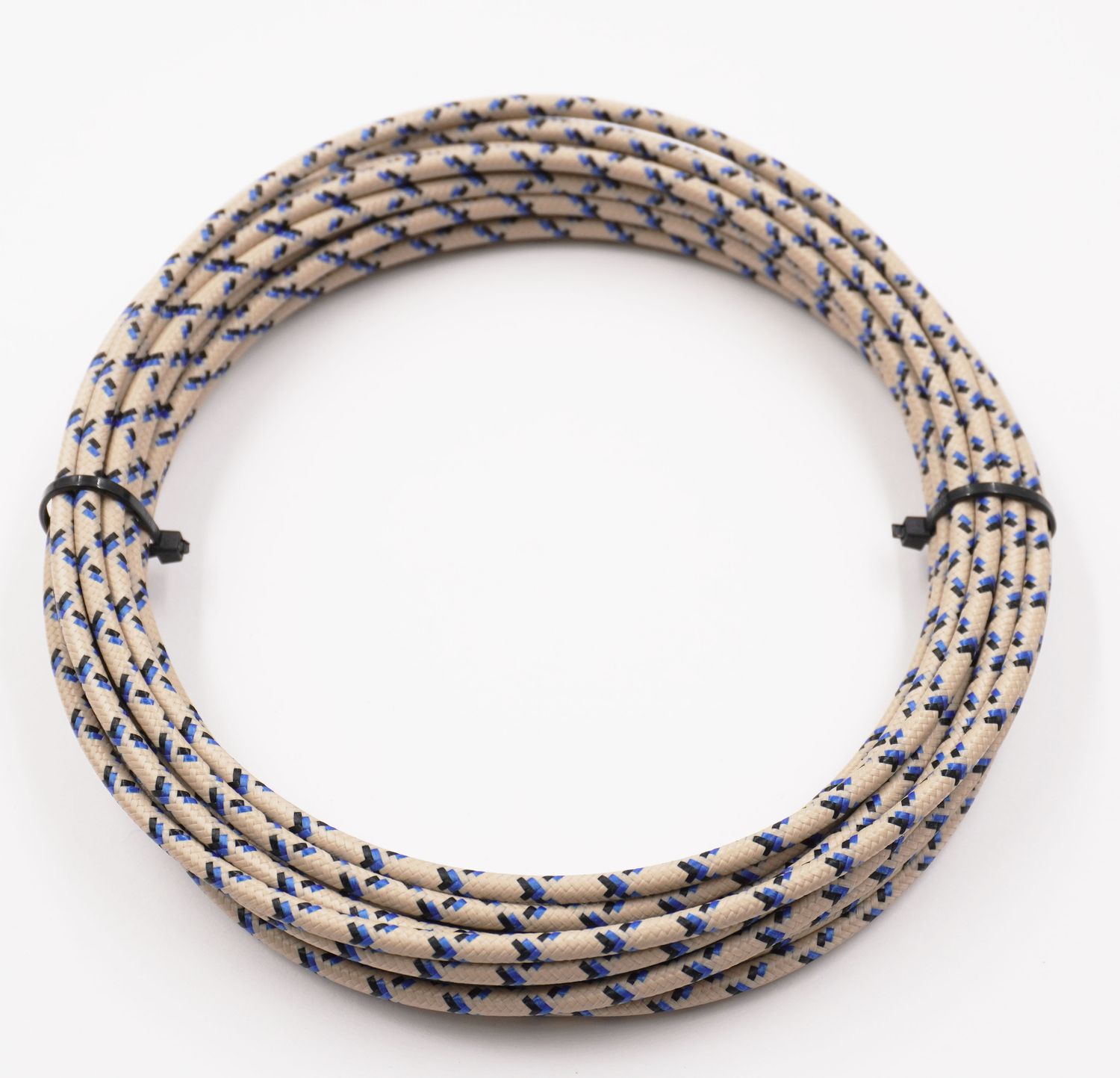 Pure Heritage  - 12 Gauge Wire - Teak Braid w/ Black &amp; Blue Tracer - 20&#39; length