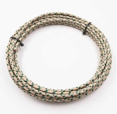 Pure Heritage  - 12 Gauge Wire - Teak Braid w/ Black &amp; Green Tracer - 20&#39; length