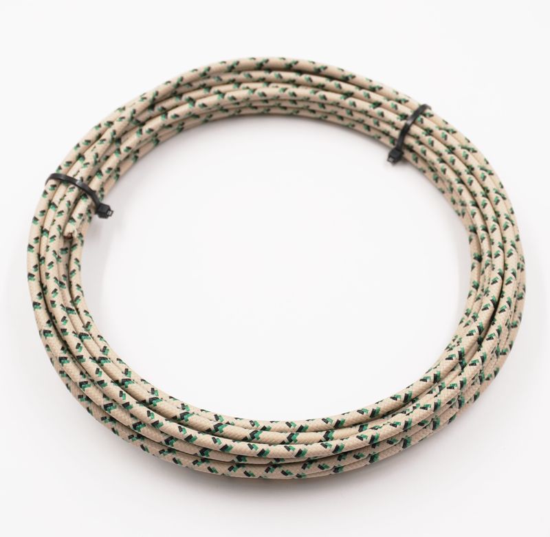 Pure Heritage  - 12 Gauge Wire - Teak Braid w/ Black &amp; Green Tracer - 20&#39; length