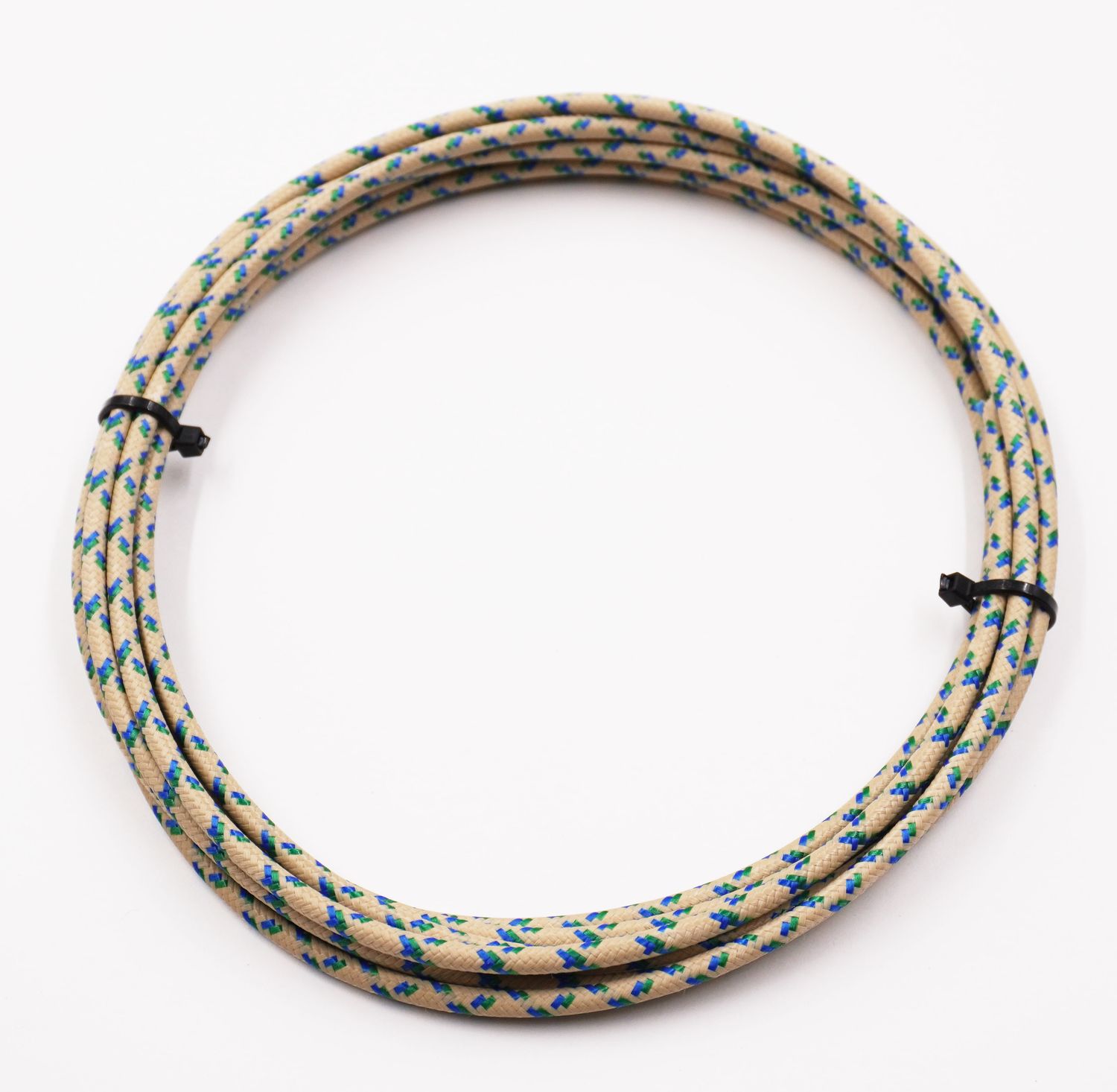 Pure Heritage  - 12 Gauge Wire - Teak Braid w/ Blue &amp; Green Tracer - 10&#39; length