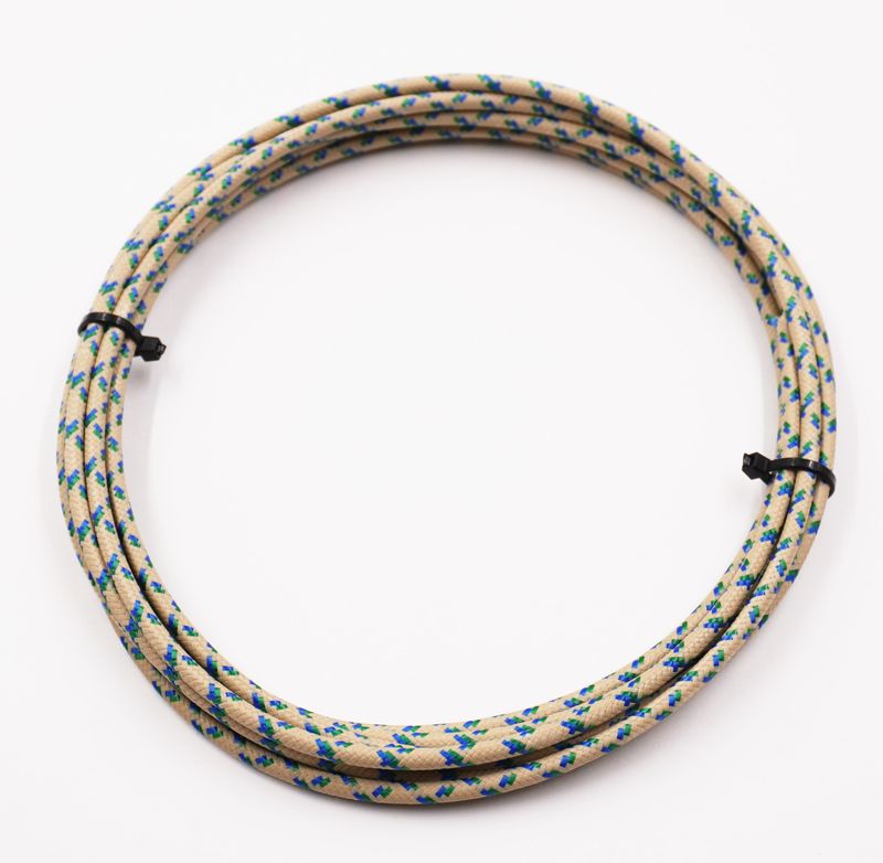 Pure Heritage  - 12 Gauge Wire - Teak Braid w/ Blue &amp; Green Tracer - 10&#39; length