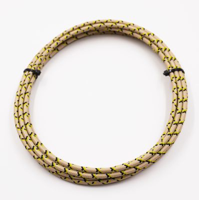 Pure Heritage  - 12 Gauge Wire - Teak Braid w/ Yellow &amp; Black Tracer - 10&#39; length