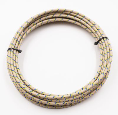 Pure Heritage  - 12 Gauge Wire - Teak Braid w/ Yellow &amp; Blue Tracer - 20&#39; length