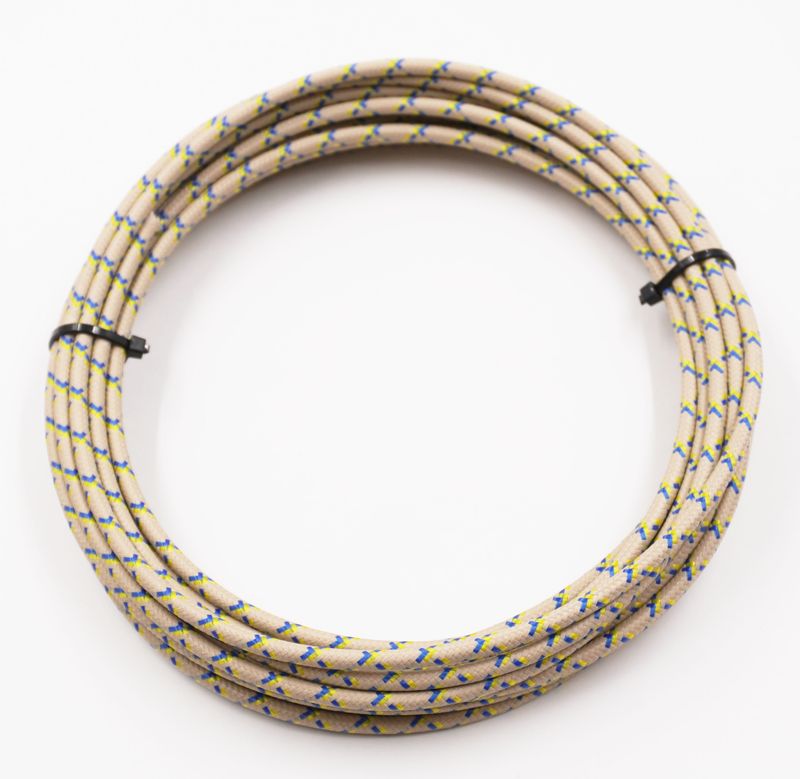 Pure Heritage  - 12 Gauge Wire - Teak Braid w/ Yellow &amp; Blue Tracer - 20&#39; length