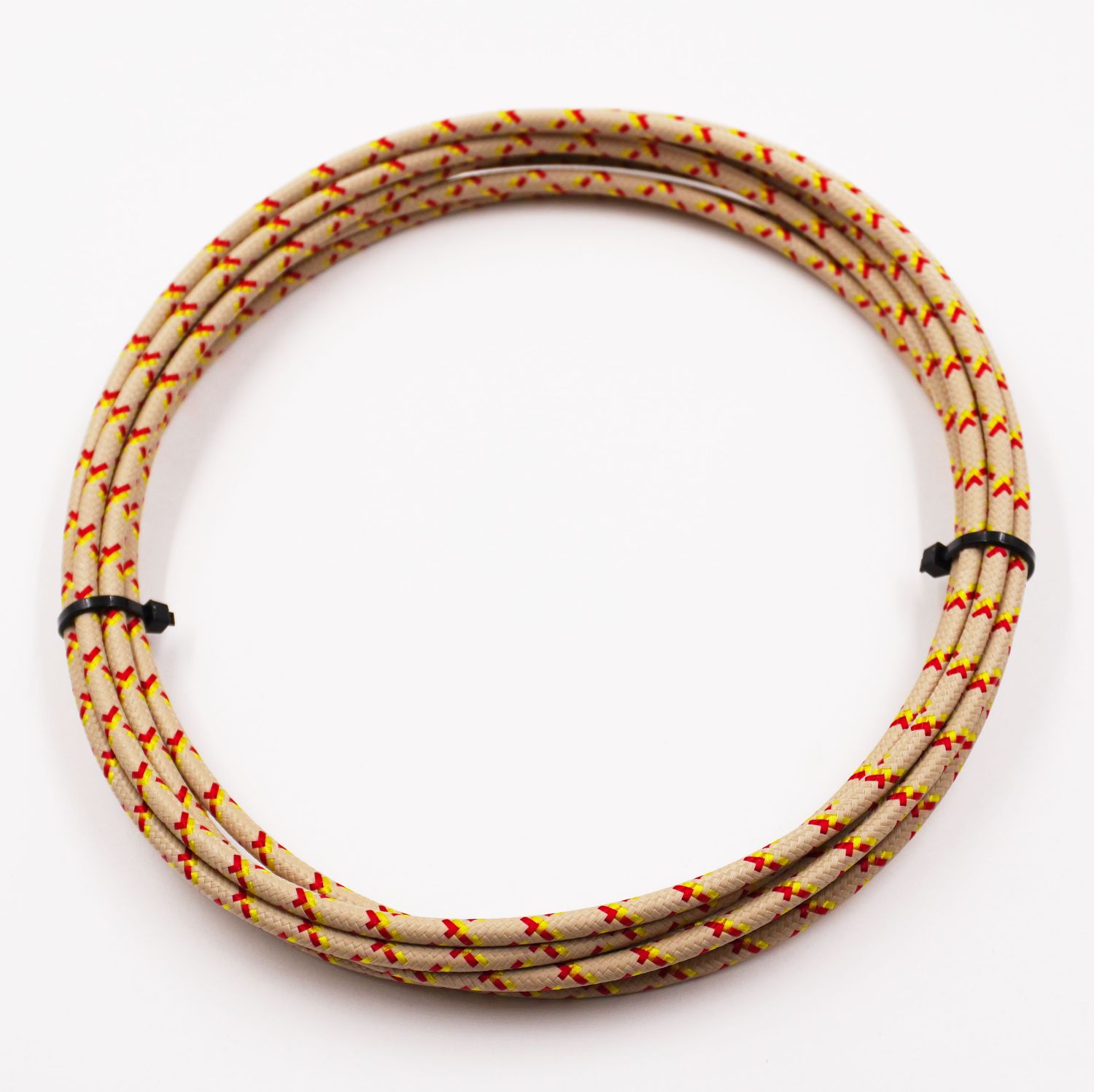 Pure Heritage  - 12 Gauge Wire - Teak Braid w/ Yellow &amp; Red Tracer - 10&#39; length