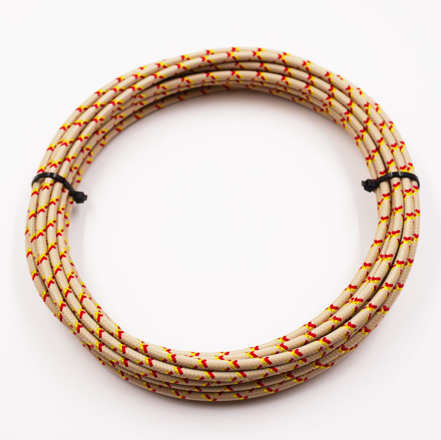 Pure Heritage  - 12 Gauge Wire - Teak Braid w/ Yellow &amp; Red Tracer - 20&#39; length