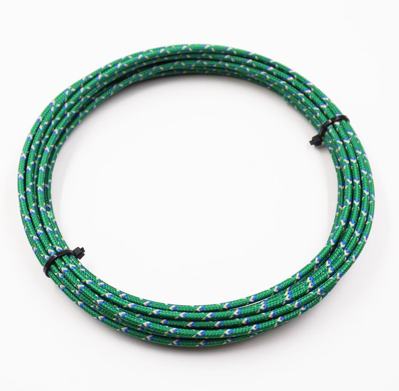 Pure Heritage  - 14 Gauge Wire - Green Braid w/ Teak &amp; Blue Tracer - 20&#39; length