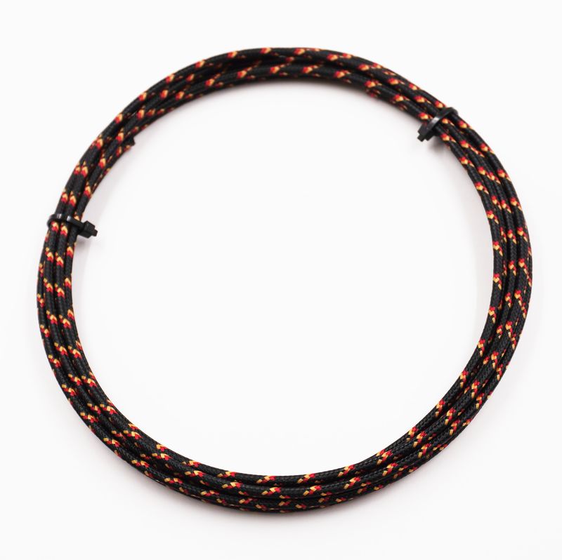 Pure Heritage  - 16 Gauge Wire - Black Braid w/ Red &amp; Marigold Tracer - 10&#39; length