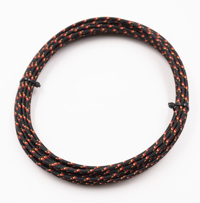 Pure Heritage  - 16 Gauge Wire - Black Braid w/ Red &amp; Marigold Tracer - 20&#39; length